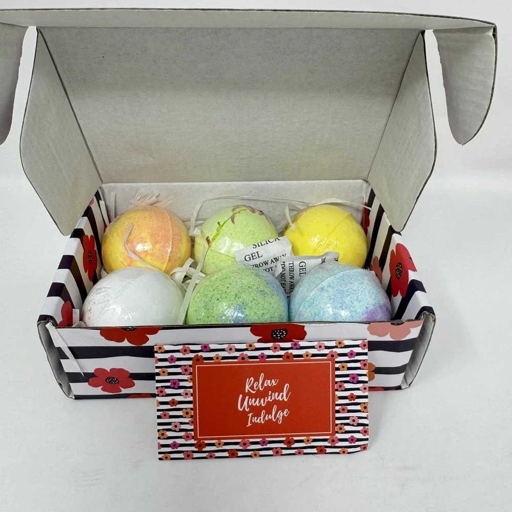 Mineral Me‎ California 6pc Bath Bomb Set Sandalwood Aromatherapy Multicolor